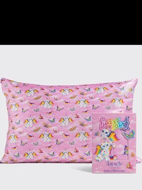KITSCH x Lisa Frank Satin pillowcase angel cat rainbow butterfly 90’s NEW